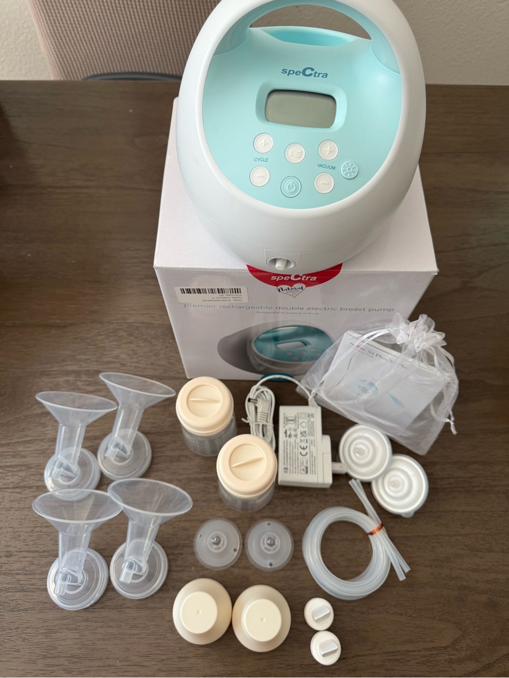 Spectra Electric Breast Pump with Accessories - Mint White